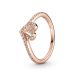 Pandora Rose Sparkling Wishbone Heart ring 189302C01