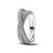 Pandora Sparkling Pave Crossover Dual ring 193022C01