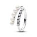 Pandora Treated Freshwater Cultured Pearls & Pavé Open Ring 193145C01