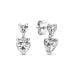 Pandora Double Heart Sparkling -korvakorut 291199C01