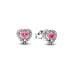 Pandora Elevated Pink Heart Stud Ohrringe 298427C02