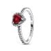 Pandora Sparkling Elevated Heart ring 198421C02