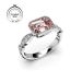 Festive Rosette Morganiitti timanttisormus, platina 652-136-PT