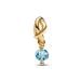 Pandora Faceted Sea Aqua Blue Eternity Circle Dangle hela 763462C03 / maaliskuu 