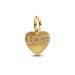 Pandora Engravable Love Heart Gold-Plated Dangle Charme 763604C01