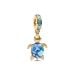 Pandora Blue Murano Sea Turtle Charm, vergoldet 768939C01