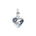 Pandora Blue Glitter Engravable Heart Charme 793932C01
