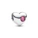 Pandora Engravable Pink Stone Heart Charme 794161C10