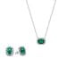 Pandora Rectangular Sparkling Green Halo Schmuckset