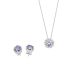 Silbernes Schmuckset mit violettem Stein