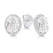 Silberohrringe mit Zirkonia, oval E-1032Z