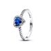 Pandora Elevated Princess Blue Heart ring 198421C09