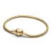 Pandora Heart Clasp Faceted Snake Chain Armband 564236C00