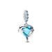 Pandora Blue Murano Glass Dolphins Dangle hela 793924C01
