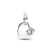 Pandora March Engravable Aqua Blue Stone Heart Dangle Charme 794295C03