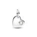 Pandora June Engravable Heart White Stone Dangle Charm hela 794295C06