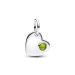 Pandora August Engravable Heart Spring Green Stone Dangle Charme 794295C08