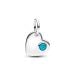 Pandora December Engravable Turquoise Blue Stone Heart Dangle Charme 794295C12