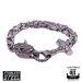 Northern Viking Jewelry Byzantine Thor's Hammer Wolf Head -rannekoru NVJRA016