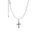 Pandora Blue Round Bezel Cross Halskette