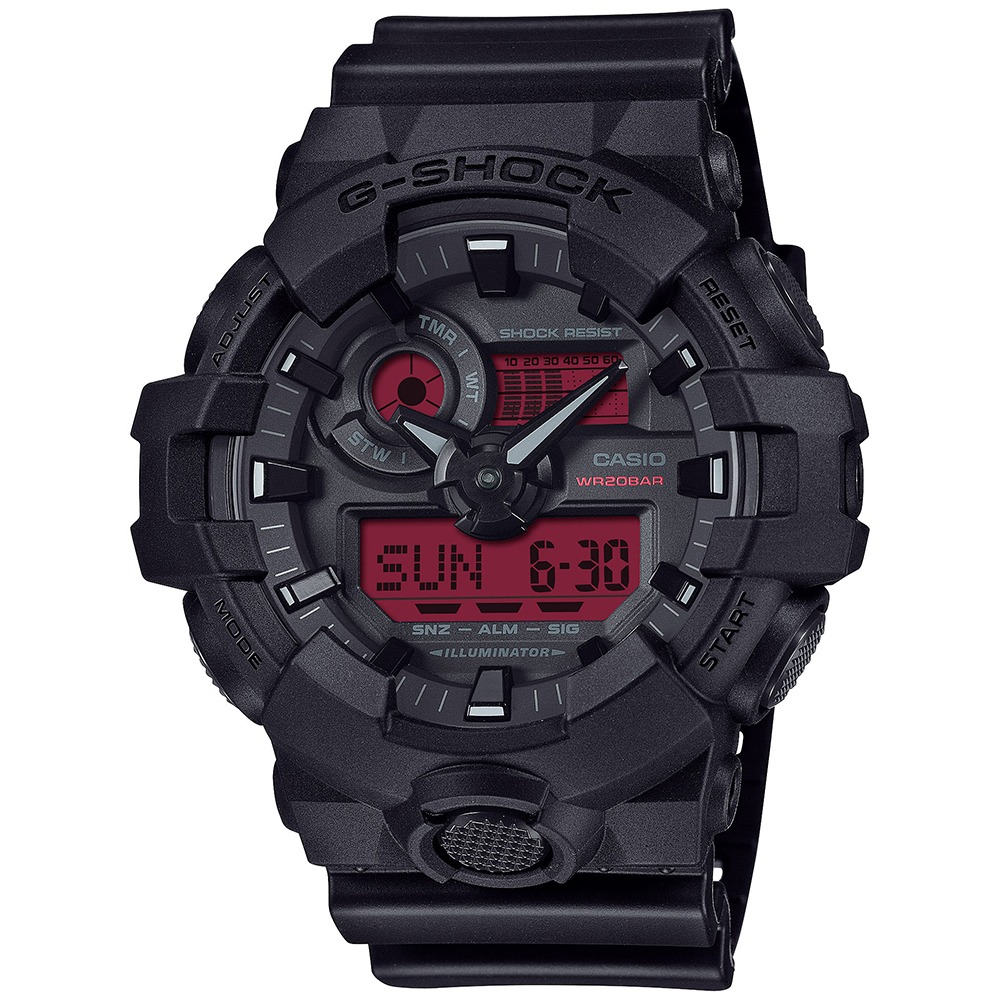 Casio G-Shock Black & Bold Red GA-700BBR-1AER