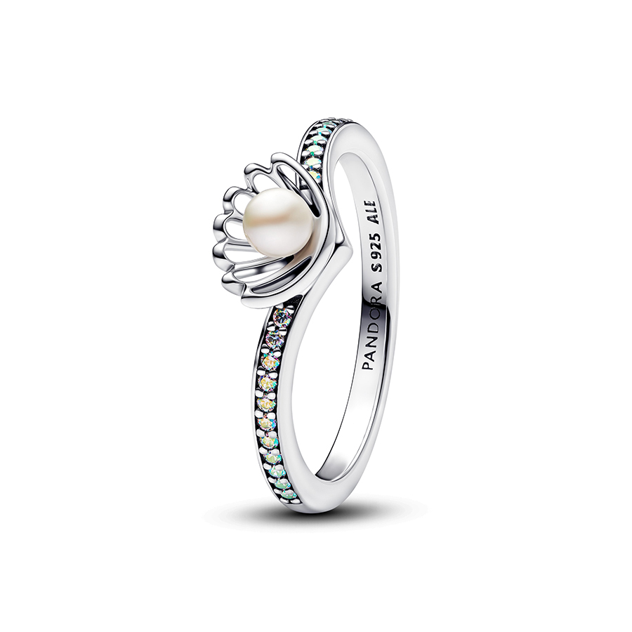 Pandora Disney Princess Ariel Shell Treated Freshwater Cultured Pearl sormus 193654C01