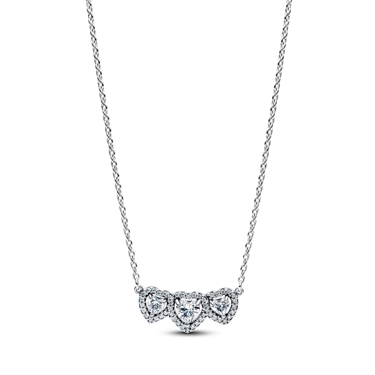 Pandora Halo Heart Trilogy Collier kaulakoru 394412C01-45