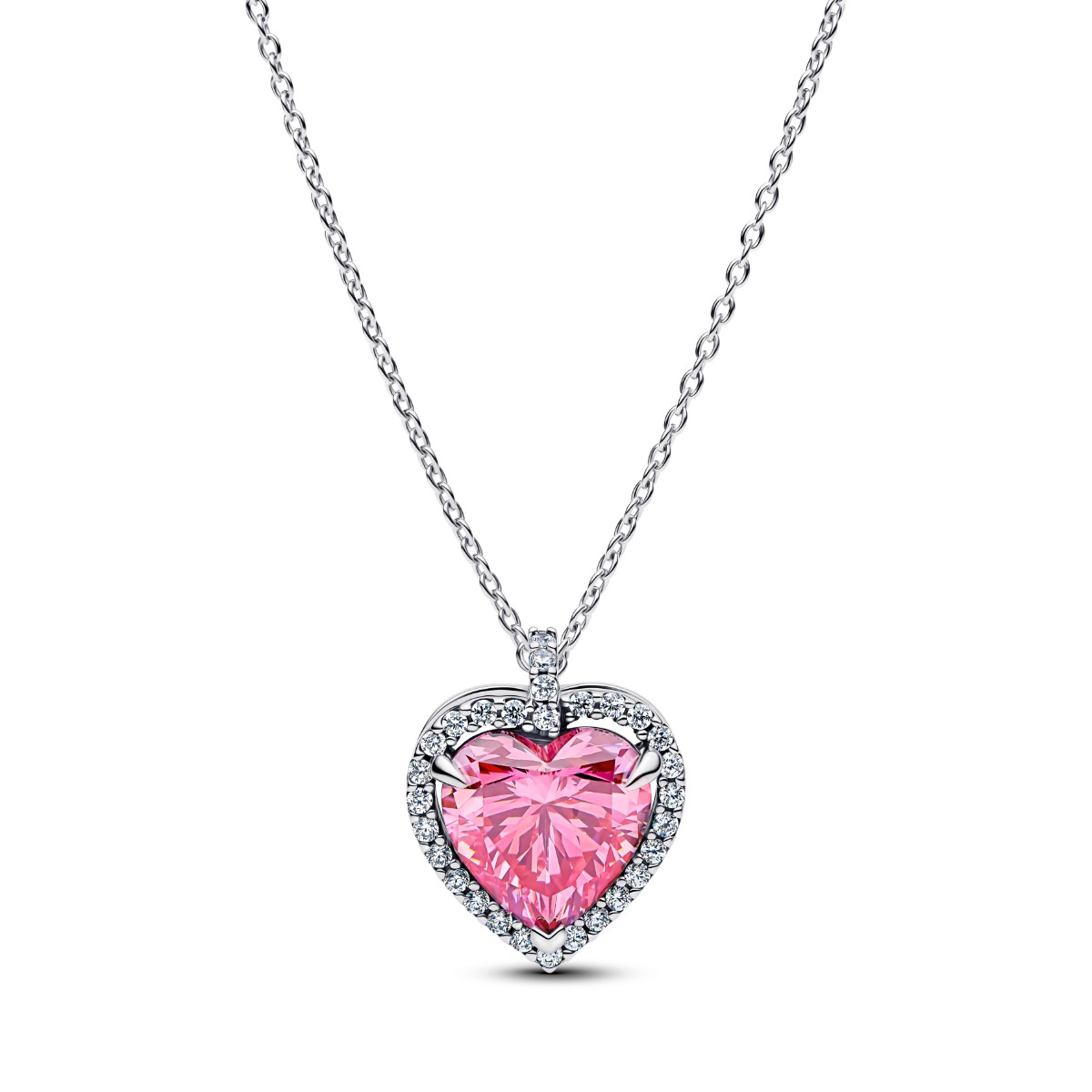 Pandora Pink Halo Heart Collier kaulakoru 394414C01-45