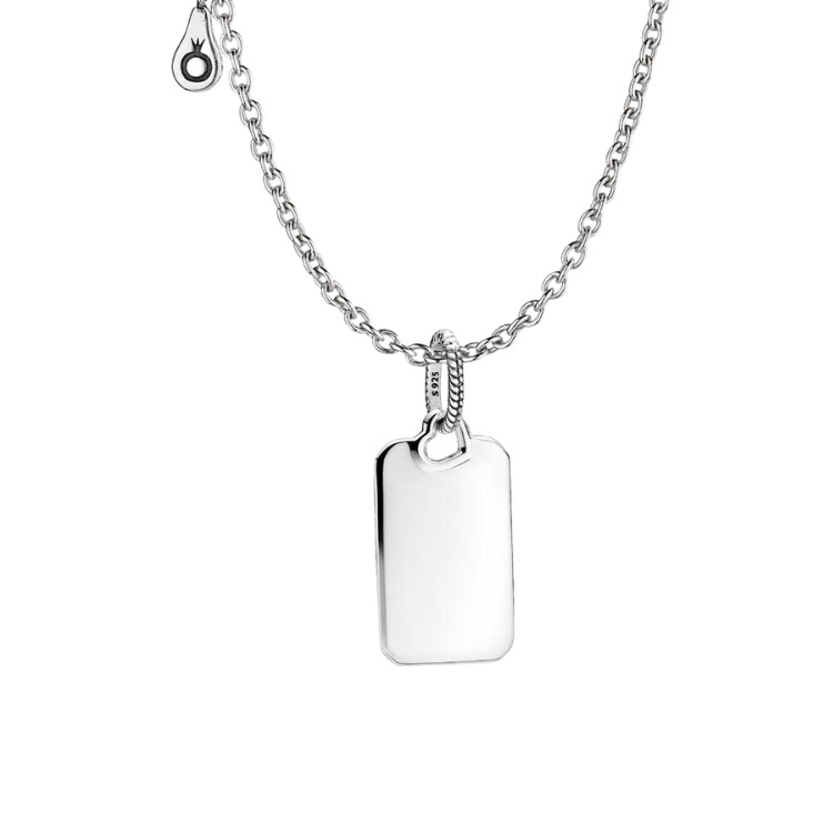 Pandora Engravable Rectangle Tag kaulakoru