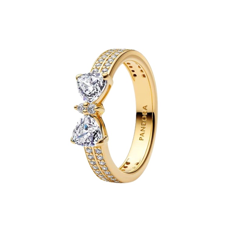Pandora Sparkling Bow Double-row sormus 163552C01