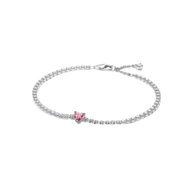 Pandora Pink Sparkling Heart Tennis rannekoru 590041C03