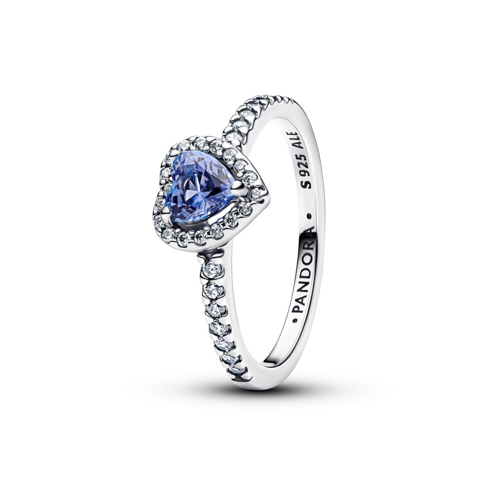 Pandora Elevated Blue Heart sormus 198421C05