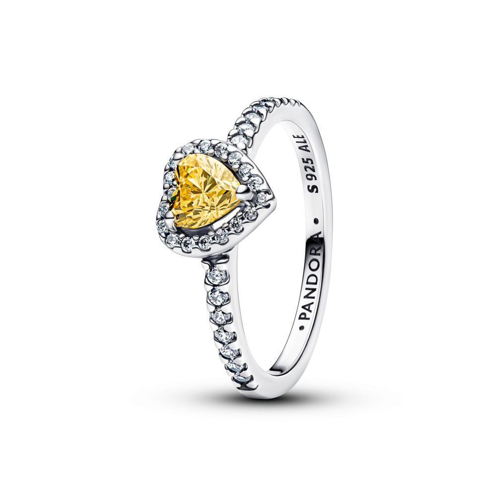 Pandora Elevated Yellow Heart sormus 198421C06