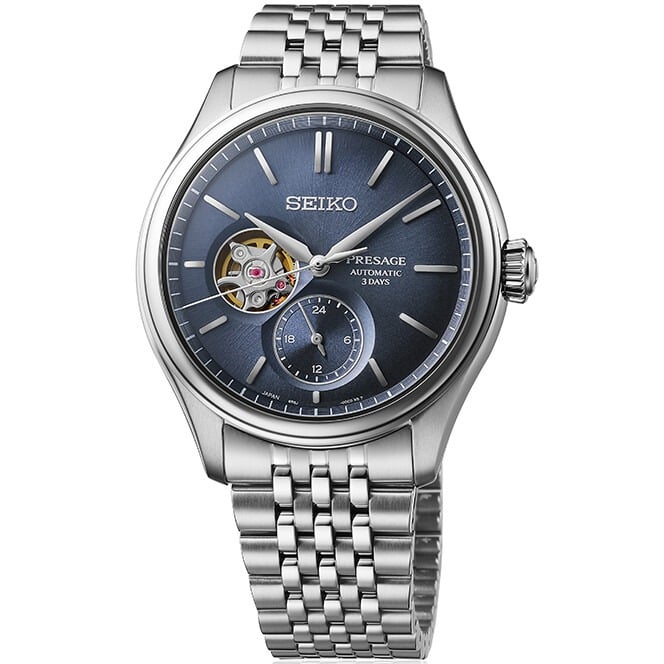 Seiko Presage Classic Open Heart in Ai-iro Japan Blue SPB527J1