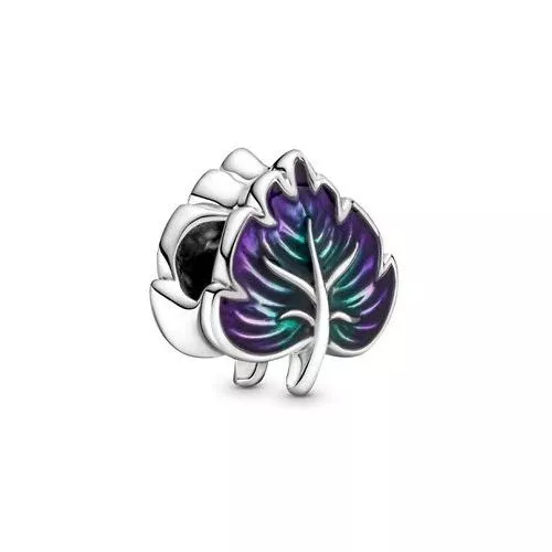 Pandora Purple and Green Leaf hela 799542C01-1