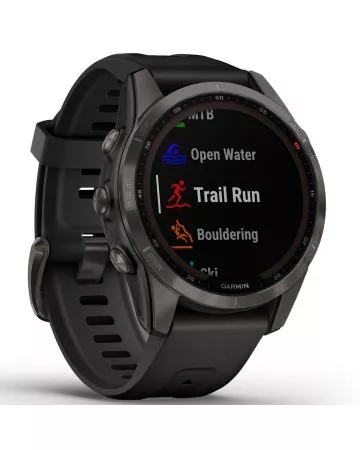 Garmin Fenix 7S Sapphire Solar ,Carbon Gray DLC w/ith Black 010-02539-25-4