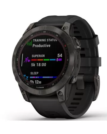 Garmin Fenix 7 Sapphire Solar, Carbon Gray DLC Ti w/Black 010-02540-21-5