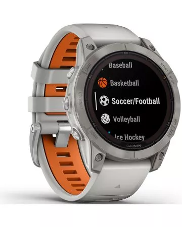 Garmin fēnix 7 Pro - Sapphire Solar Edition Titaani ja sumunharmaa/oranssi ranneke 010-02777-21-1