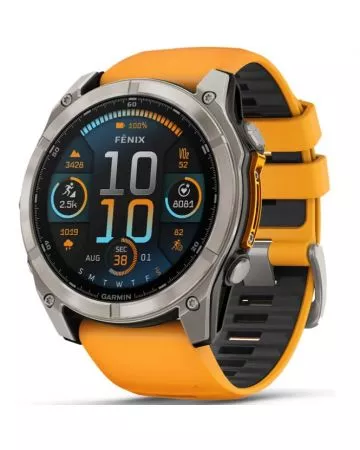 Garmin Fenix 8 Amoled Sapphire Titanium oranssi 010-02905-11