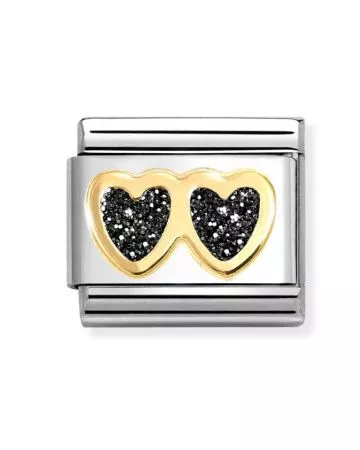 Nomination Classic Musta tuplasydän 030220/14