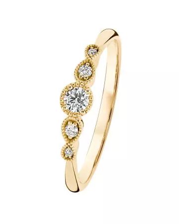 Kohinoor Clara timanttisormus / keltakulta 033-269-13