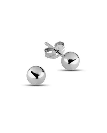 Valkokultaiset pallokorvakorut 3 mm 100211W