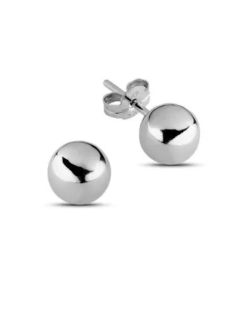 Valkokultaiset pallokorvakorut, 5 mm 100231W