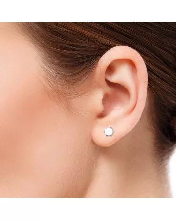 Valkokultaiset helmikorvakorut 1035Wvalk