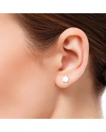 Valkokultaiset helmikorvakorut 6 mm 1036Wvalk