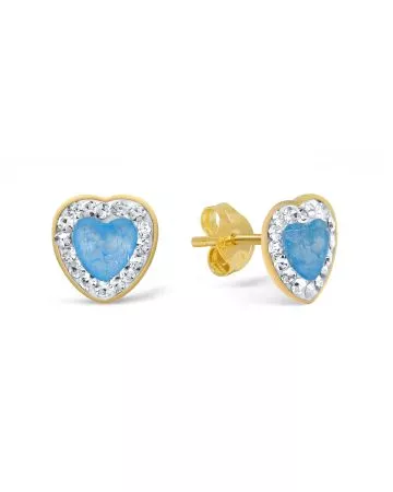 Kultaiset korvakorut, sininen sydän 107621Zaqua