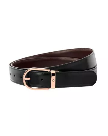 Montblanc Black / Brown Leather Reversable Men's Belt