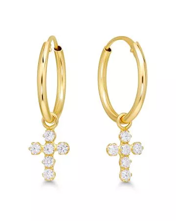 Kultaiset rengaskorvakorut / risti 1124291Z