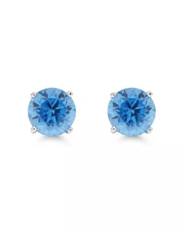 Hopeiset tappikorvakorut, sininen kivi ER-6AQUA