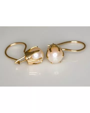 Kultaiset koukkukorvakorut, helmi 40005